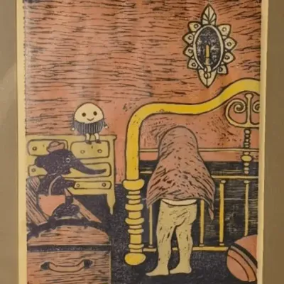 Margery Niblock Midcentury Signed & Numbered Print “Peek-a-boo” 36/50
