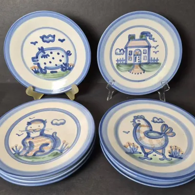 Mary Hadley Pottery - Salad Plates 7.5” (8) Lot 1 Of 2 