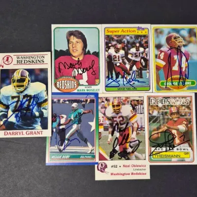 Joe Theismann, Mark Moseley & More Signed Washington Redskins Football Cards
