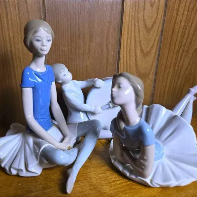 Lladro Ballerina & Drum Playing Child Figurines