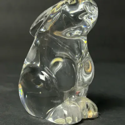 Baccarat Crystal Bunny Rabbit Figurine 3.25” Tall