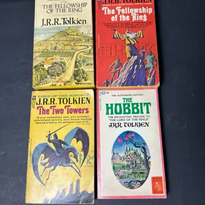 Vintage Lord Of The Rings Paperbacks: Ace Fellowship & Two Towers, The Hobbit 1st Printing, More