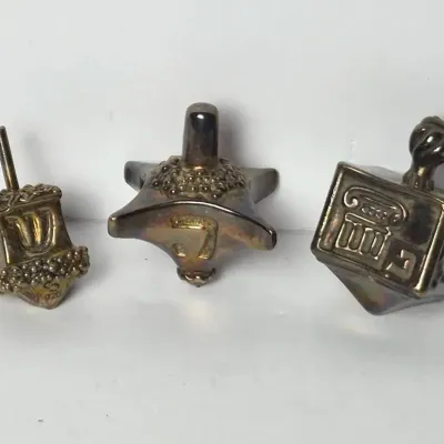 Sterling Silver Dreidels (3) - Lot 1 Of 3