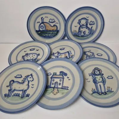 Mary Hadley Pottery - Salad Plates 7.5” (8) Lot 2 Of 2 