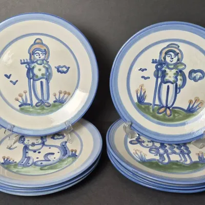 Mary Hadley Pottery - Dinner Plates 11” (8) Lot 1 Of 2 
