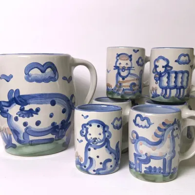 Mary Hadley Pottery - Pitcher 7” & Mugs 4”
