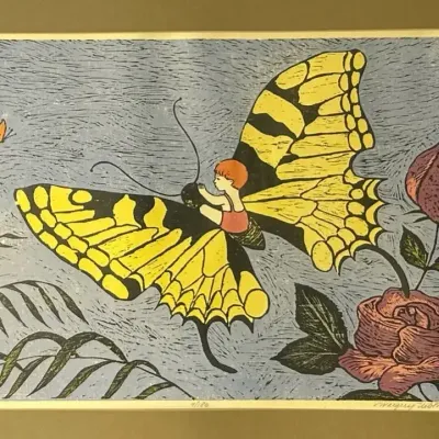 Margery Niblock Midcentury Signed & Numbered Print “Monarch II” 4/180