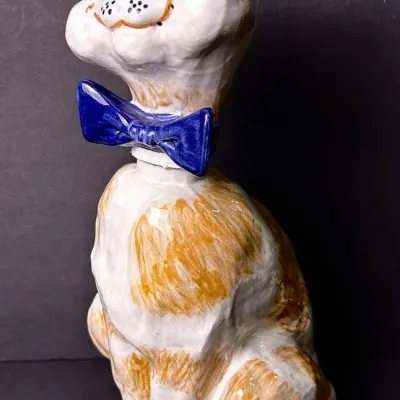 Louisville Stoneware Cat Bird Feeder 18”