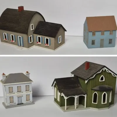 Signed Vintage Miniature Houses: G&M Gudgel, S&T Cook & D.L. Meador