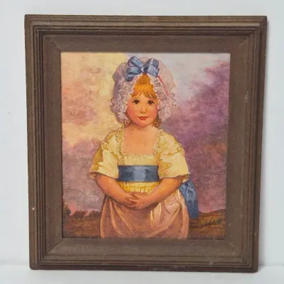 Paul Saltarelli Miniature Oil Painting “Miss Charlotte Papendiek” After John Hoppner – 1/6, 1991