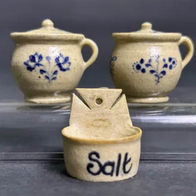 Jane Graber & Phillis Howard Artisan Stoneware Salt Glazed Pottery Dollhouse Miniatures
