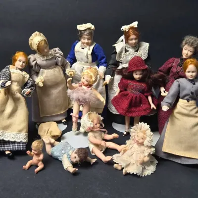 Miniature Dollhouse Household & Nursery Figures: Maids, Women, Children & Babies