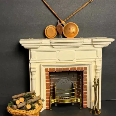 Braxton Payne Fireplace, Alec Rothwell Fireplace Insert & More Accessories Dollhouse Miniatures