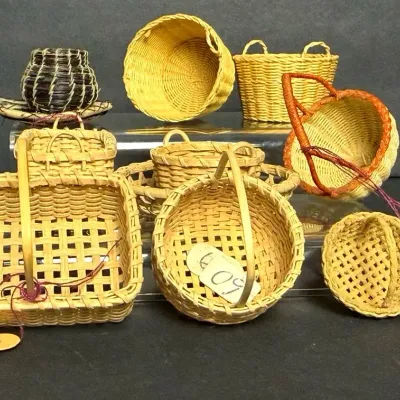 Coiled & Woven Basket Dollhouse Miniatures 
