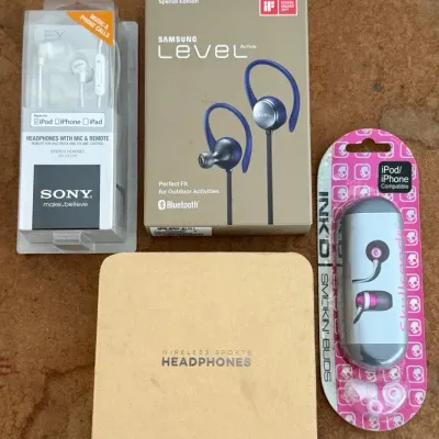 4 Pairs New-Old-Stock Headphones By Sony, Samsung & More