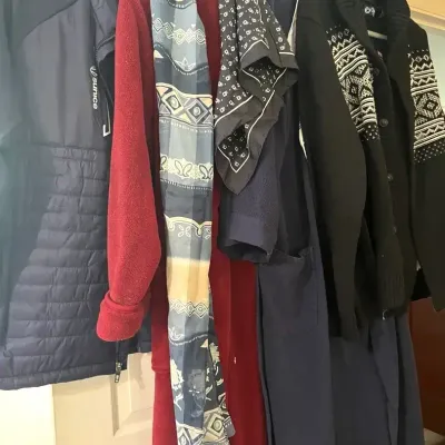Chaps Nordic Cardigan, Izod Robes, Nylon Jacket, Silk Scarves