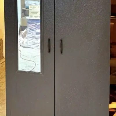 Industrial Metal Storage Cabinet/Wardrobe, Brown, Vintage