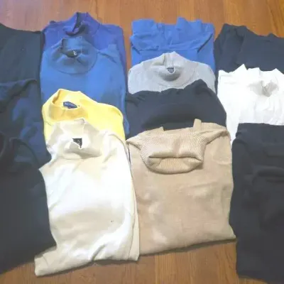 Xl Mens Long Sleeve Turtlenecks, Includes Mocks And Vintage Sweaters, Vests, Button Ups