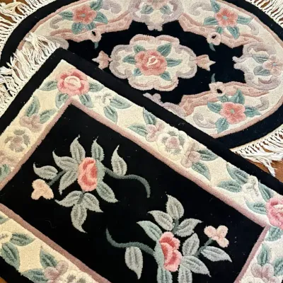 Chinese Style Carved Pile Accent Rugs
