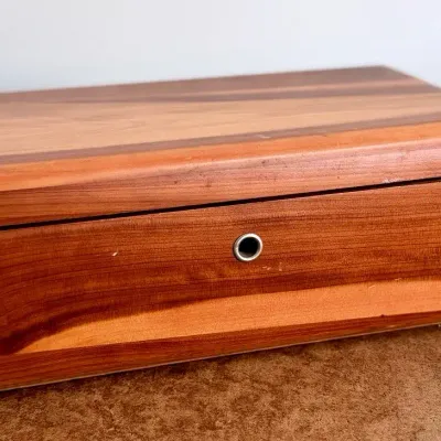 Lane Miniature Cedar Chest W/ Vintage Political Buttons & Pinbacks