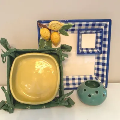 Bybee Pottery Serving Bowl With Ceramic Chip Dip Platter