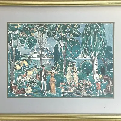 Impressionistic Seaside Watercolor Framed Print, Pendergast 