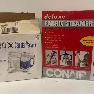 Conair Deluxe Fabric Steamer & Euro-Pro Canister Vacuum, Both New