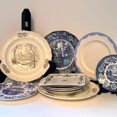 Collectible Vintage China Plates, England And Italy With Caroline Williams Plates,+