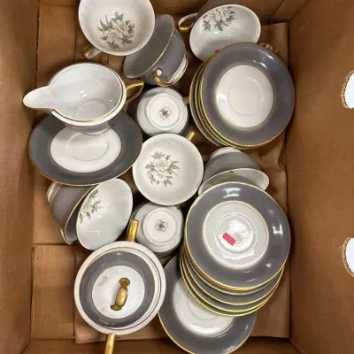Lot Of Royal Jackson Teacups, Saucers , Creamer And Sugar 