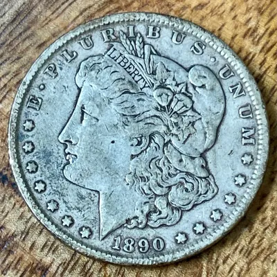 1890 Silver Morgan Dollar Coin 90 Percent Silver