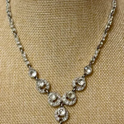
Gorgeous Bogoff Mid Century Clear Rhinestone Necklace