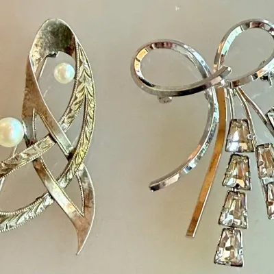 (2) Vintage Sterling Silver Pins (1) Star Art Sterling - Weight - 10.11 Grams