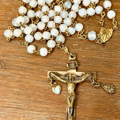 Gorgeous Iridescent Glass Bead Rosary