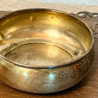 Antique R B L Sterling Silver Handled Dish - 92.66 Grams