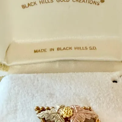 
Vintage Landstrom's Black Hills 10k Gold Tie Tack In Original Box