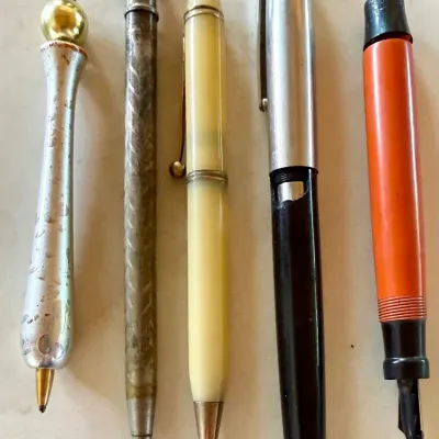 
Vintage & Antique Pens (as Is) Silver Plate - Britwell Celluloid - Parker Fountain Pen (as Is)