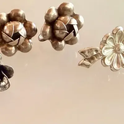 
(3) Pairs Of Vintage Sterling Silver Earrings - Weight 13.97 Grams
