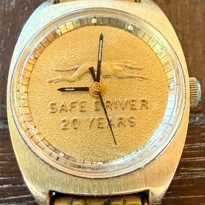 
Vintage 20 Year Greyhound Bus Safe Driving Watch Jostens