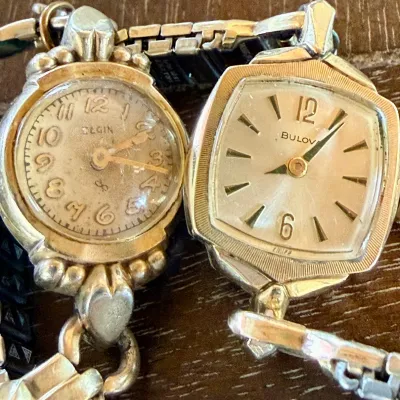 (2) Vintage Ladies Watches 10k Rolled Gold Plate Elgin & Bulova Wrist Watched