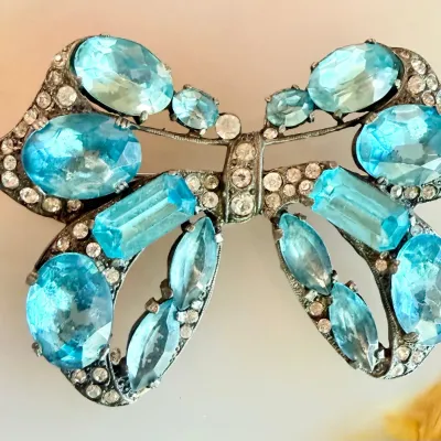 Antique Open Work Bow Shaped Large Brooch Eisenberg?
