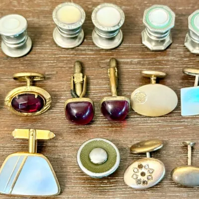 
Collection Of Vintage & Antique Cuff Links Collar Buttons