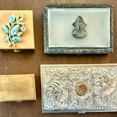
Vintage Pill and Calling Card Metal Boxes