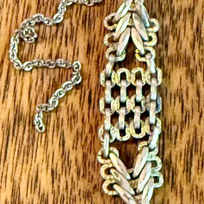 Antique Pocket Watch Fob Victorian Gold Filled Mesh Band Chain