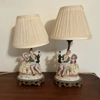 Porcelain "Courting Couple" Lamps