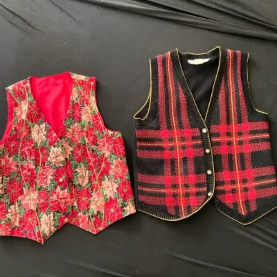 Lot Of 2 1980s Festive Vests