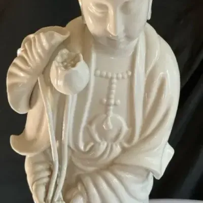 Large Blanc-De-Chine Style Porcelain Guanyin Figure