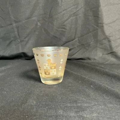 Vintage Frosted Lowball Glass 