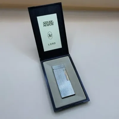 Vintage Silver Match Lord Pocket Lighter 