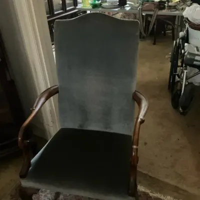 Vintage Queen, Anne Style Upholstered Armchair