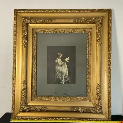 Vintage Print In Large Gilded Frame
